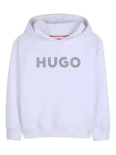 Hugo Boss Kids' Logo-detail Hoodie In White