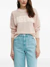 Hugo Boss Logo-detail Panelled Sweater In Pink