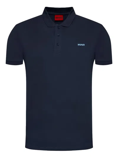 Hugo Boss Logo-detail Polo Shirt In Blue