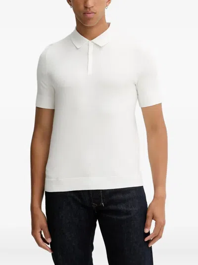 Hugo Boss Logo-detail Polo Shirt In White