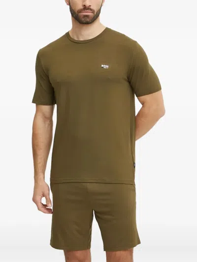 Hugo Boss Logo-detail Pyjama Set In Green