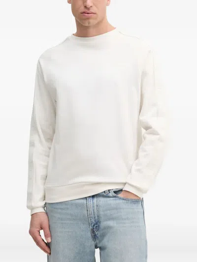 Hugo Boss Logo-detail Raglan-sleeve Sweatshirt In White