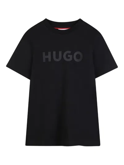Hugo Boss Kids' Logo-detail Short-sleeved T-shirt In Blue