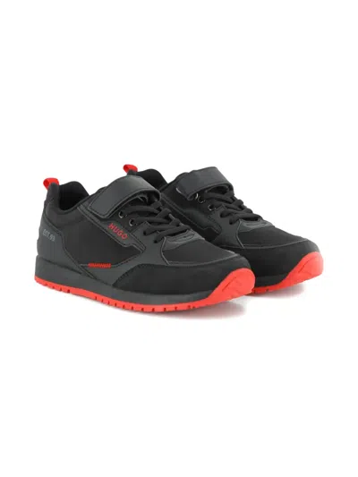 Hugo Boss Kids' Logo-detail Sneakers In Black