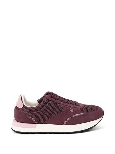 Hugo Boss Logo-detail Sneakers In Burgundy