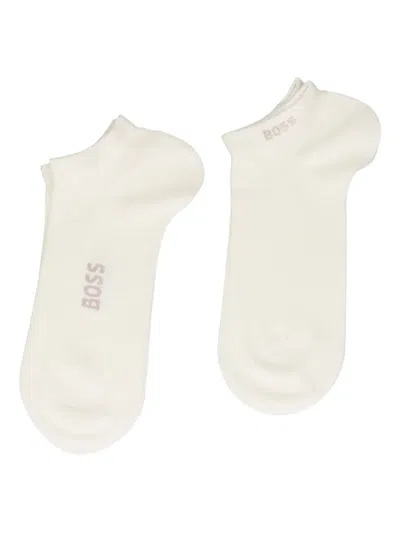Hugo Boss Logo-detail Socks In Neutral