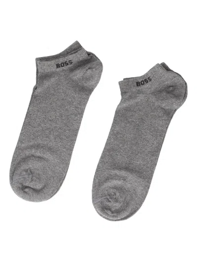 Hugo Boss Logo-detail Socks In Gray