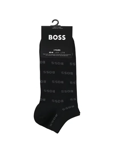 Hugo Boss Logo-detail Socks In Black