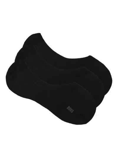 Hugo Boss Logo-detail Socks (pack Of Three) In Black