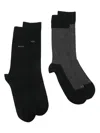 Hugo Boss Logo-detail Socks (pack Of Two) In Black