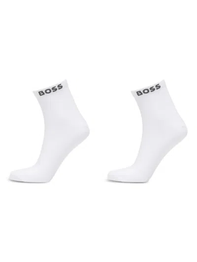 Hugo Boss Logo-detail Socks (pack Of Two) In White
