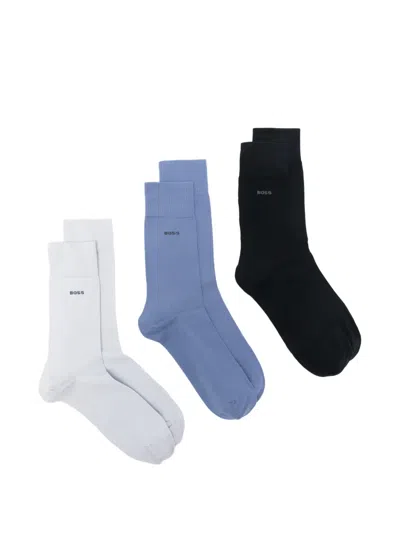 Hugo Boss Logo-detail Socks (set Of Three) In Multi