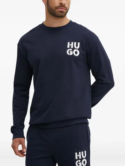 Hugo Boss Logo-detail Sweatshirt In Blue