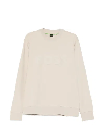 Hugo Boss Logo-detail Sweatshirt In Neutral