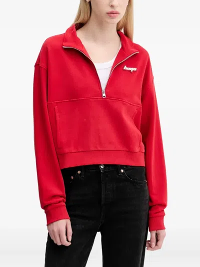 Hugo Boss Logo-detail Sweatshirt In Red