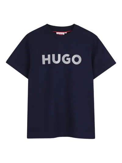 Hugo Boss T-shirt Mit Logo-detail In Blue