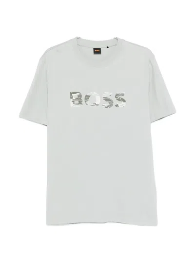 Hugo Boss Logo-detail T-shirt In Gray