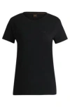 Hugo Boss Logo-detail T-shirt In Compact Cotton Jersey In Black