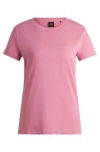 Hugo Boss Logo-detail T-shirt In Compact Cotton Jersey In Light Purple