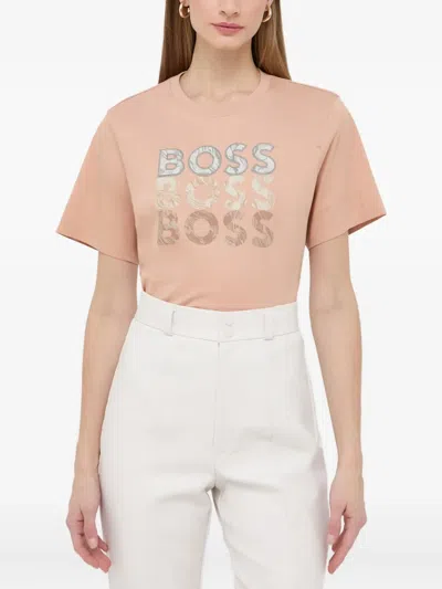 Hugo Boss Logo-detail T-shirt In Neutral