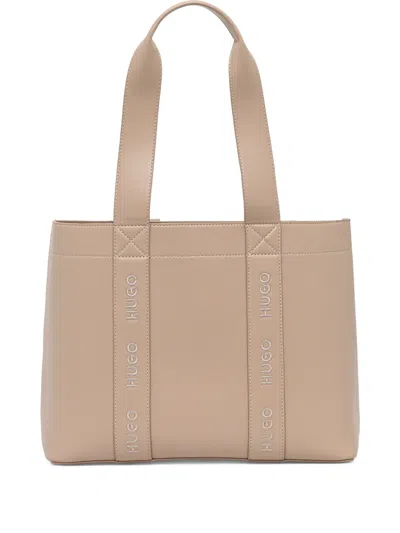 Hugo Boss Logo-detail Tote Bag In Neutral