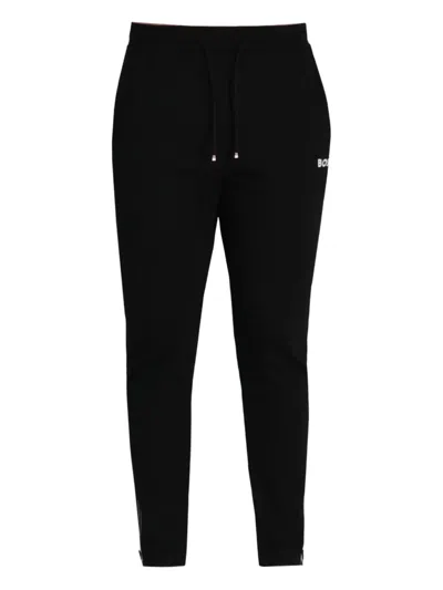 Hugo Boss Logo-detail Zip-cuffed Track Pants In Black