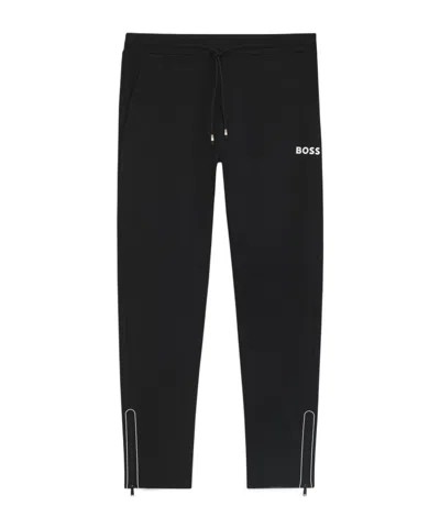 Hugo Boss Logo-detail Zip-cuffed Track Pants In Black