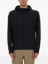 Hugo Boss Active Stretch Zip-up Hoodie In Black