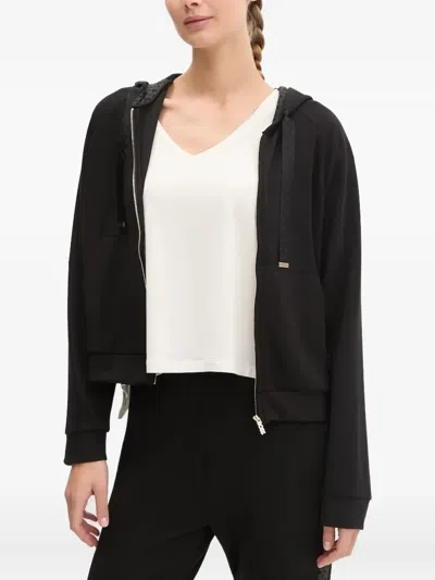 Hugo Boss Logo-detail Zip-up Hoodie In Black