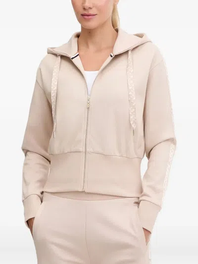 Hugo Boss Logo-detail Zip-up Hoodie In Pink