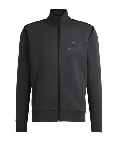 HUGO BOSS LOGO-DETAIL ZIP-UP SWEATSHIRT