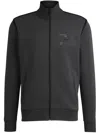 Hugo Boss Zip-up Sweatshirt With Logo Artwork In Grey