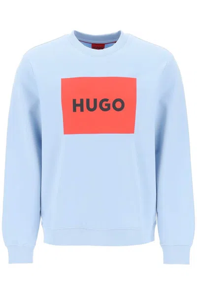 Hugo Boss Logo Detailed Crewneck Sweatshirt In Blue