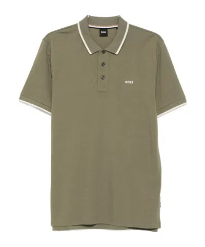 Hugo Boss Logo Detailed Polo Shirt In Green