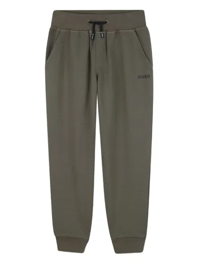 Hugo Boss Kids' Logo-detailed Sweatpants In Green