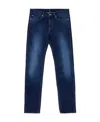 Hugo Boss Logo Details Jeans In Blue