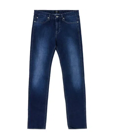 Hugo Boss Logo Details Jeans In Blue