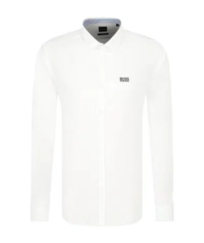 Hugo Boss Logo Details Long-sleeved Shirt In White
