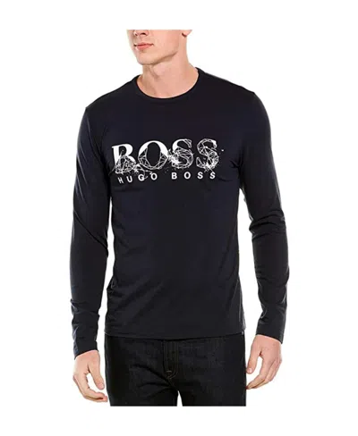 Hugo Boss Logo Details Long-sleeved T-shirt In Black