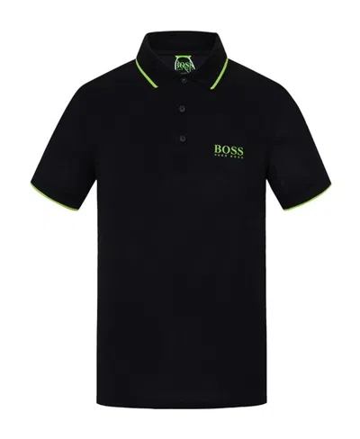 Hugo Boss Logo Details Polo Shirt In Black