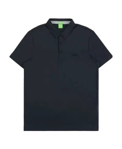 Hugo Boss Logo Details Polo Shirt In Black
