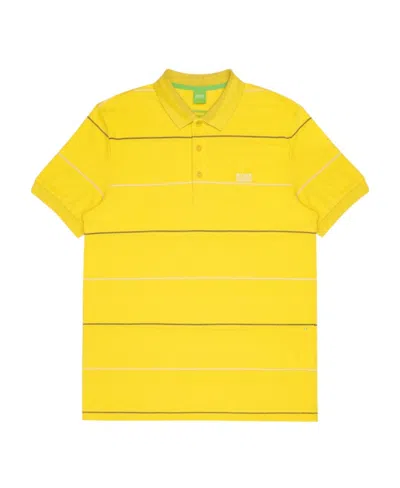 Hugo Boss Logo Details Short-sleeved Polo Shirt In Yellow