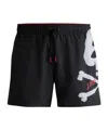 Hugo Boss Logo-detail Swim Shorts With Seasonal Graphic Print In Black