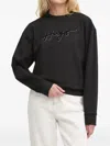 Hugo Boss Logo-embellished Crew-neck Sweatshirt In Black