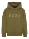 Hugo Boss Logo-embellished Hoodie In Green