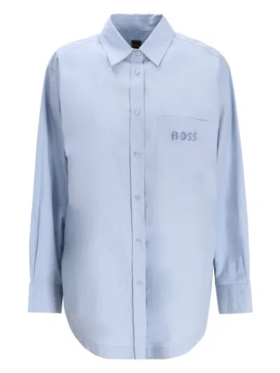 Hugo Boss Logo-embellished Shirt In Blue