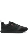 Hugo Boss Black Mixed-material Branded Accent Sneakers In Black