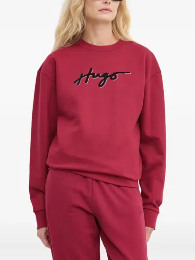 Hugo Boss Logo-embellished Sweatshirt In Red