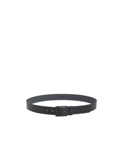 Hugo Boss Logo Embossed Belt In Black