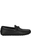 Hugo Boss Logo-embossed Boat Shoes In Black